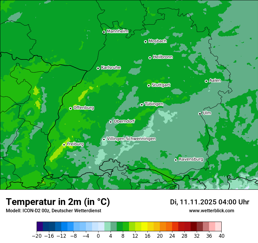 Modellkarten Temperatur