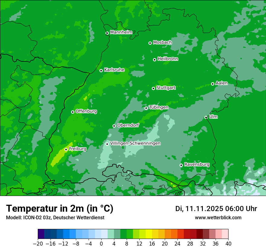 Modellkarten Temperatur