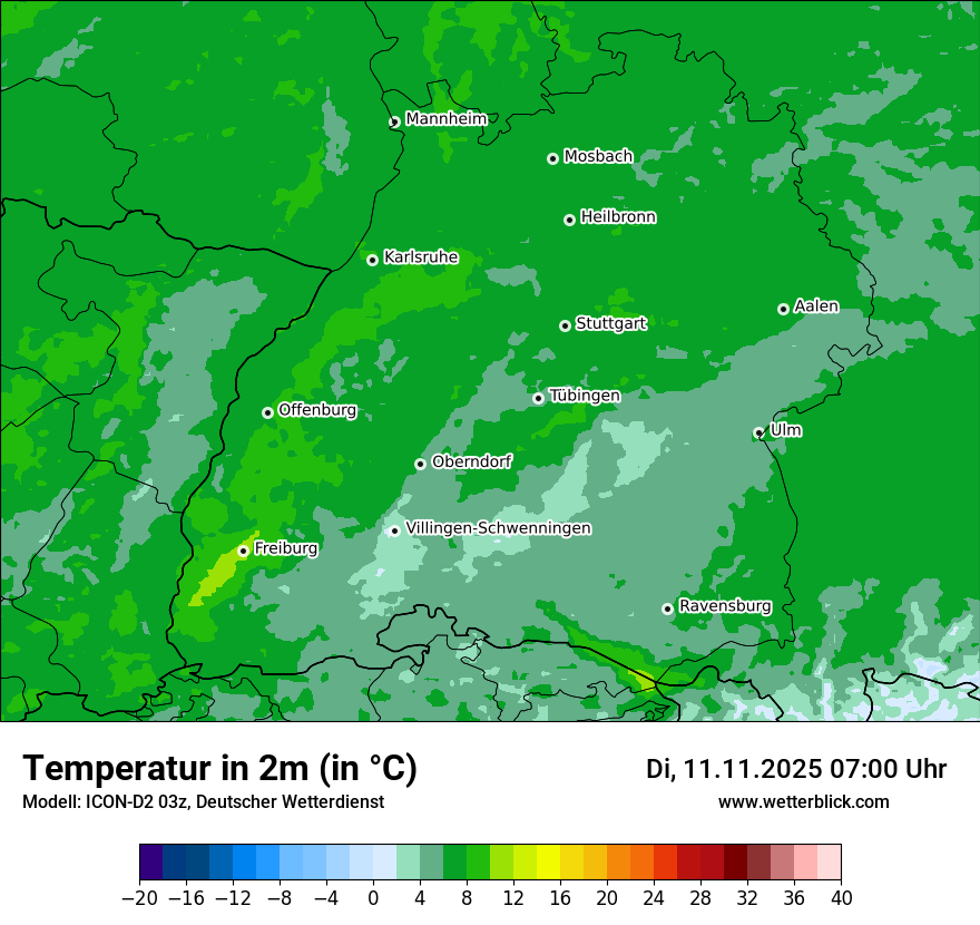 Modellkarten Temperatur