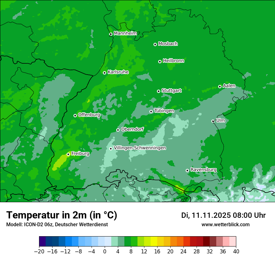 Modellkarten Temperatur