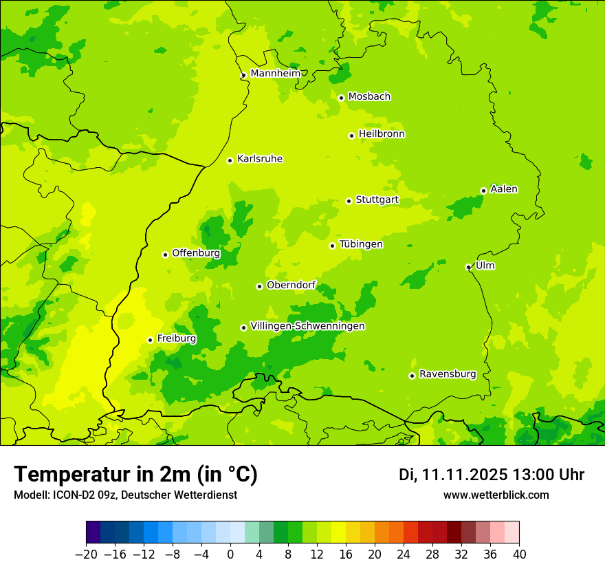 Modellkarten Temperatur