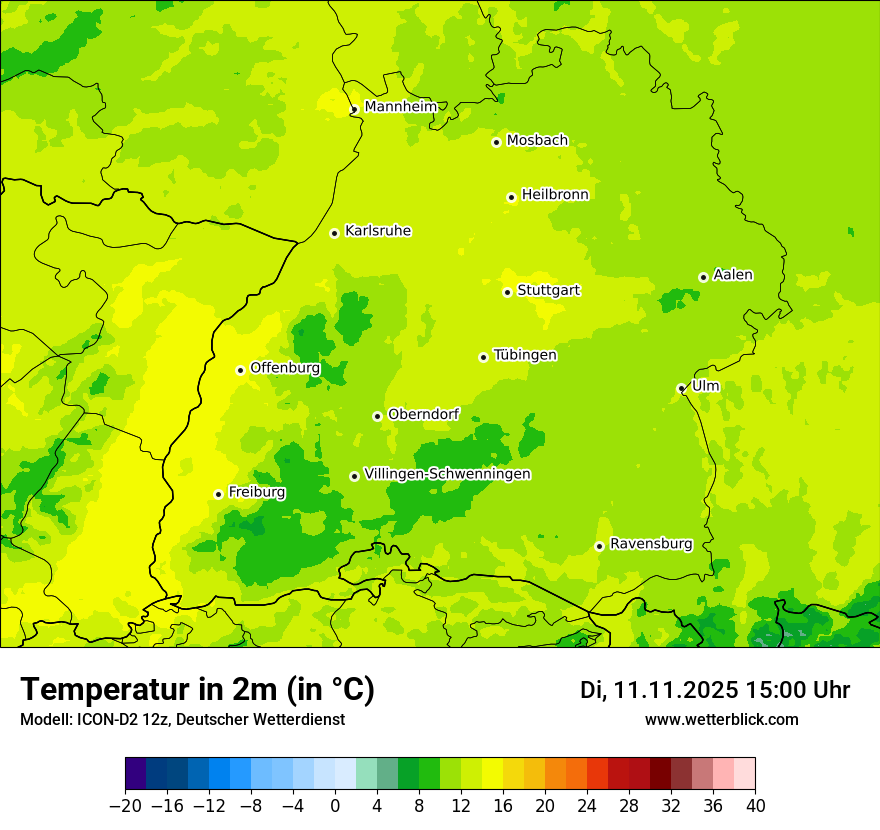 Modellkarten Temperatur