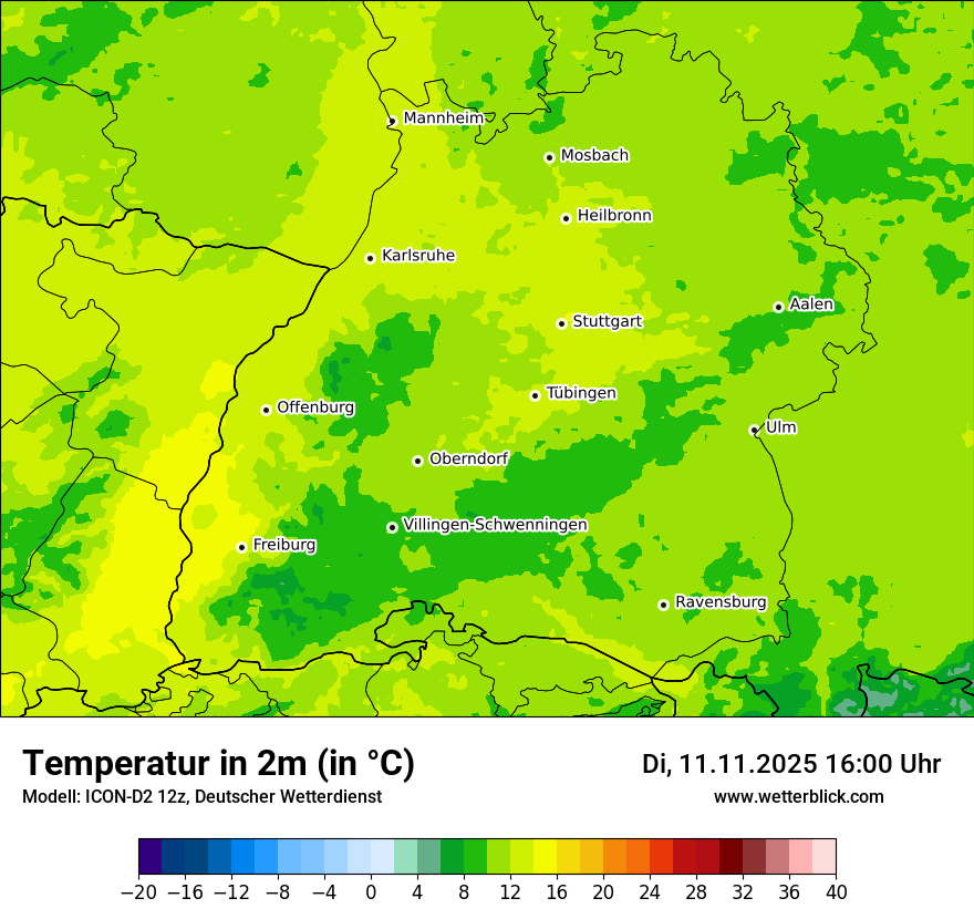 Modellkarten Temperatur