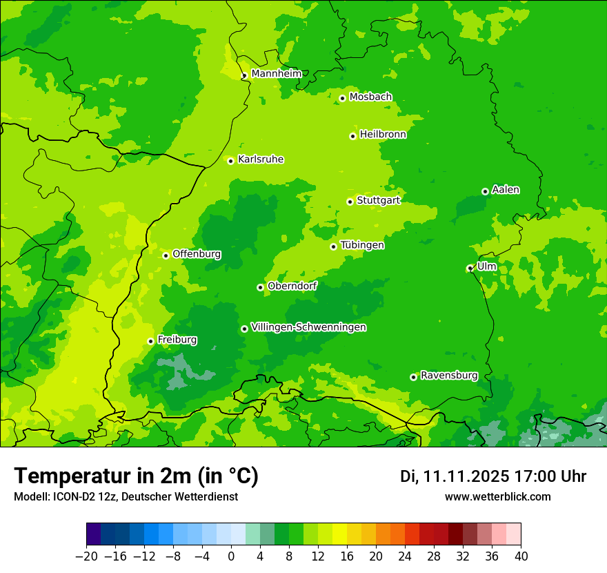 Modellkarten Temperatur