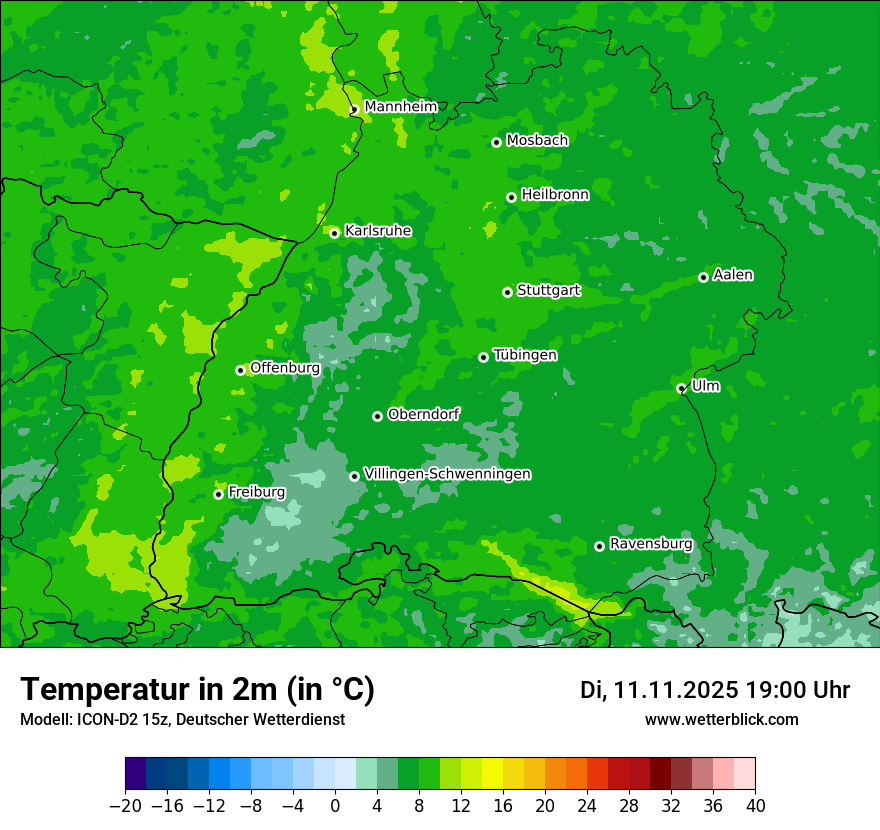 Modellkarten Temperatur