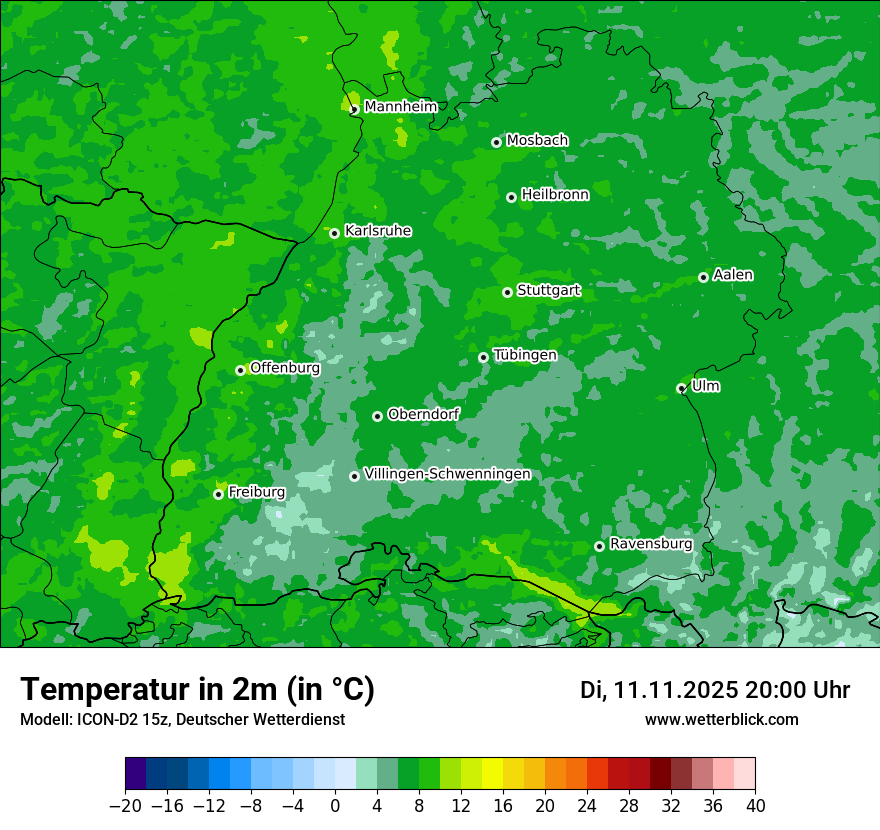 Modellkarten Temperatur