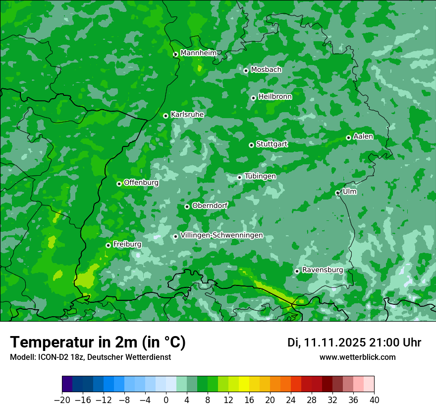 Modellkarten Temperatur