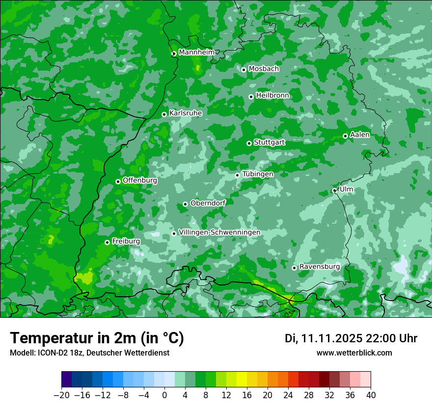 Modellkarten Temperatur