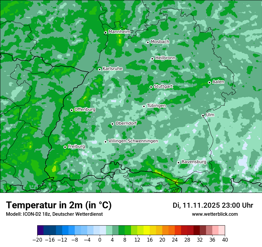 Modellkarten Temperatur