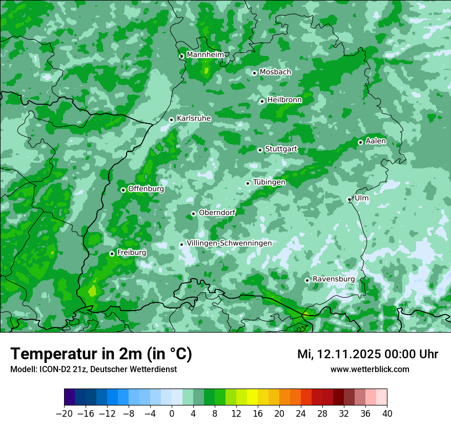 Modellkarten Temperatur