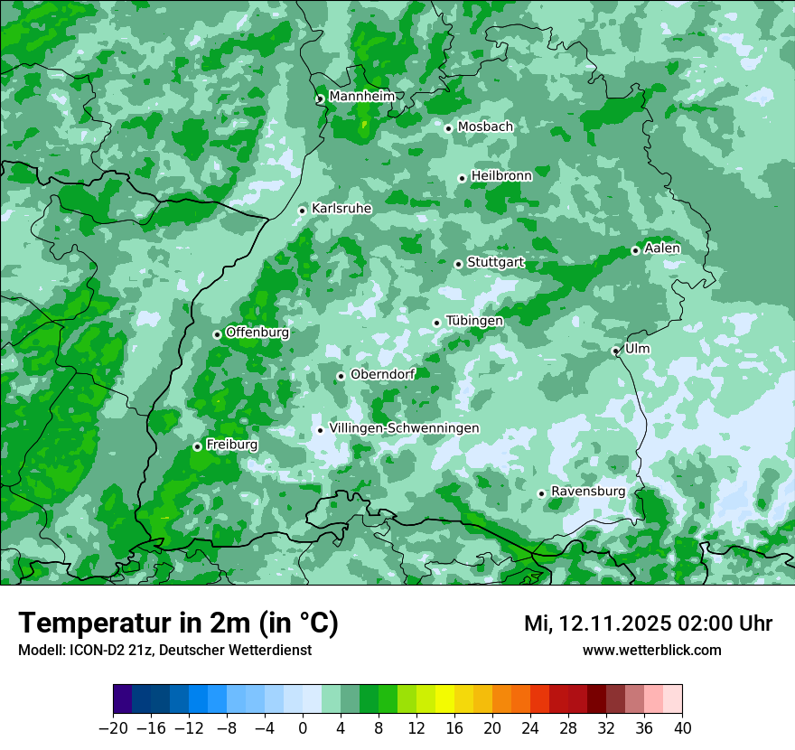 Modellkarten Temperatur
