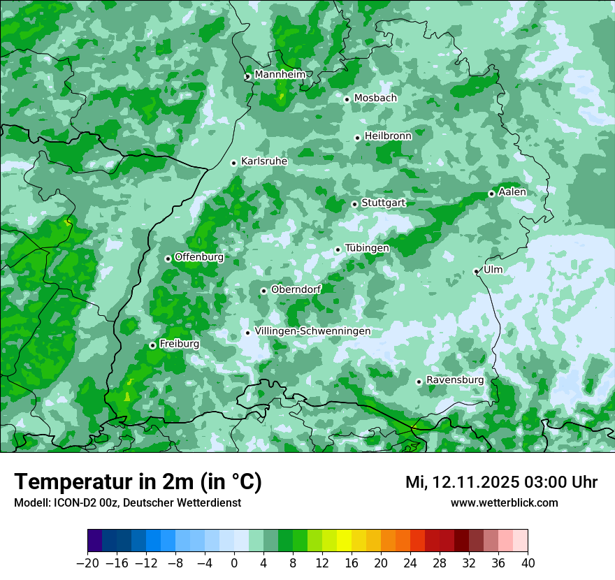 Modellkarten Temperatur