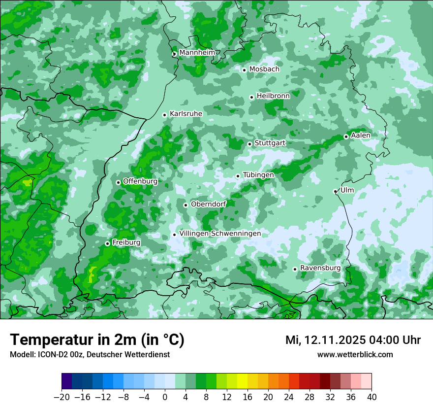 Modellkarten Temperatur