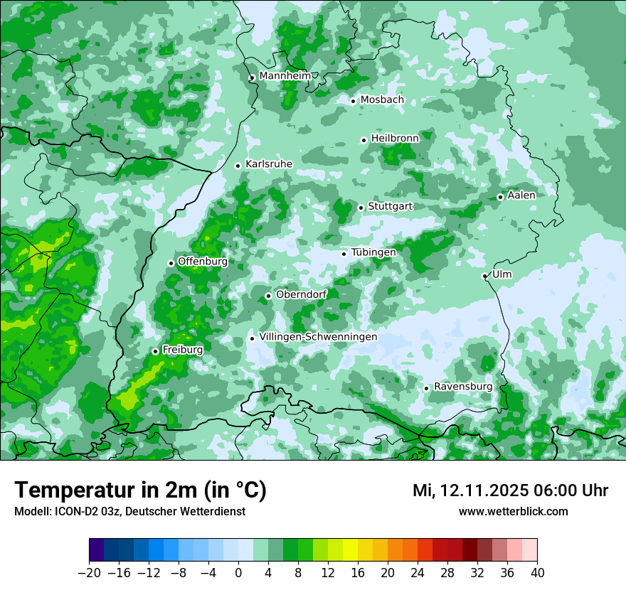 Modellkarten Temperatur