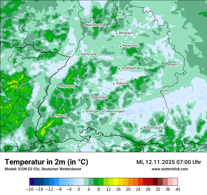 Modellkarten Temperatur