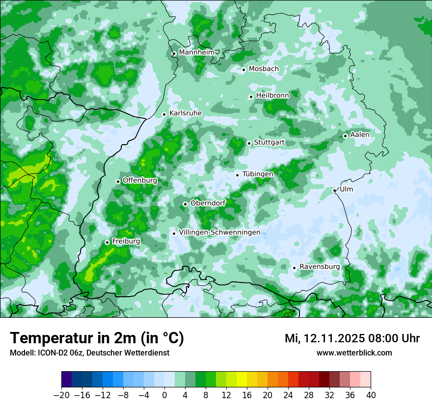 Modellkarten Temperatur