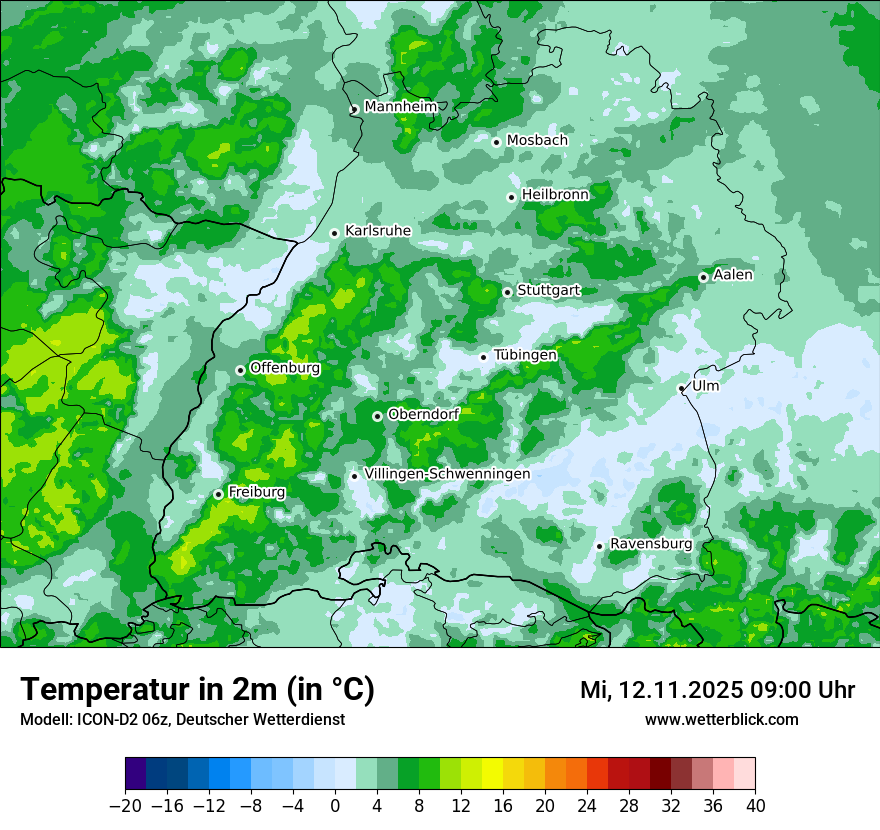 Modellkarten Temperatur
