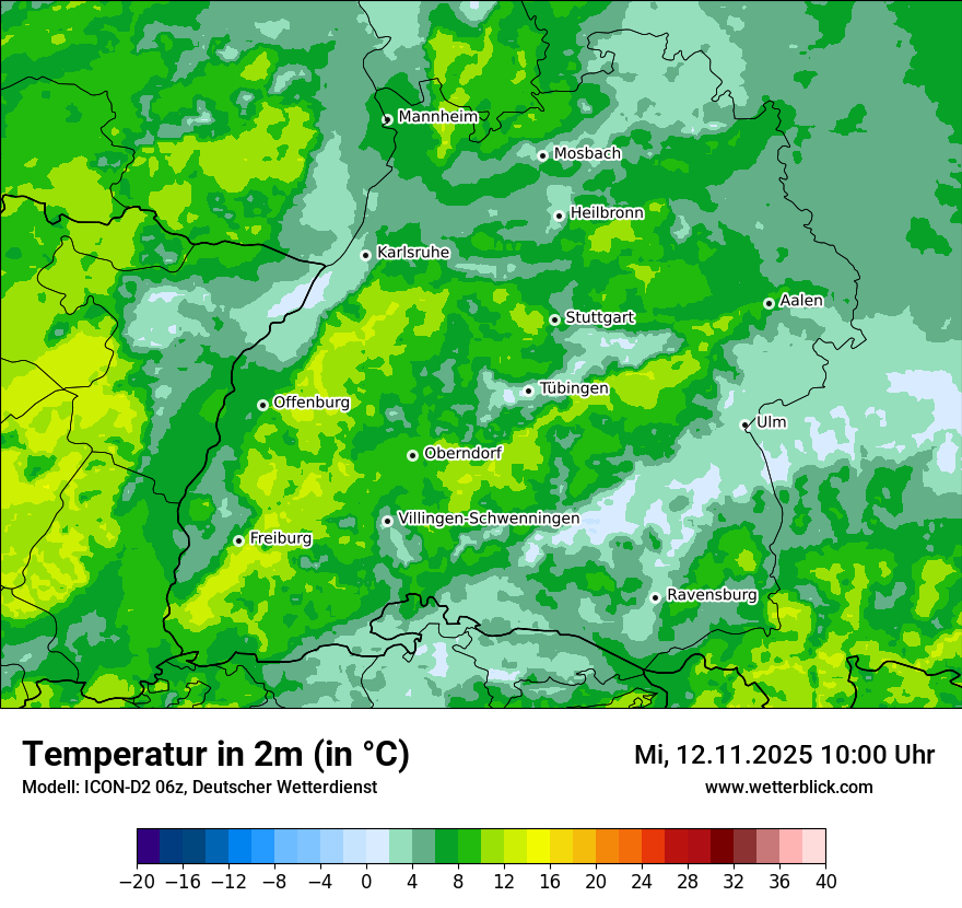 Modellkarten Temperatur