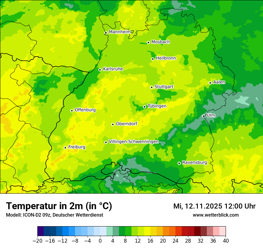 Modellkarten Temperatur