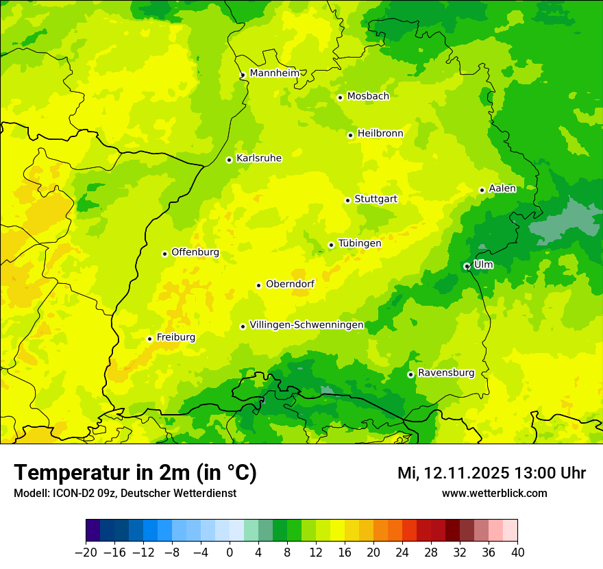 Modellkarten Temperatur