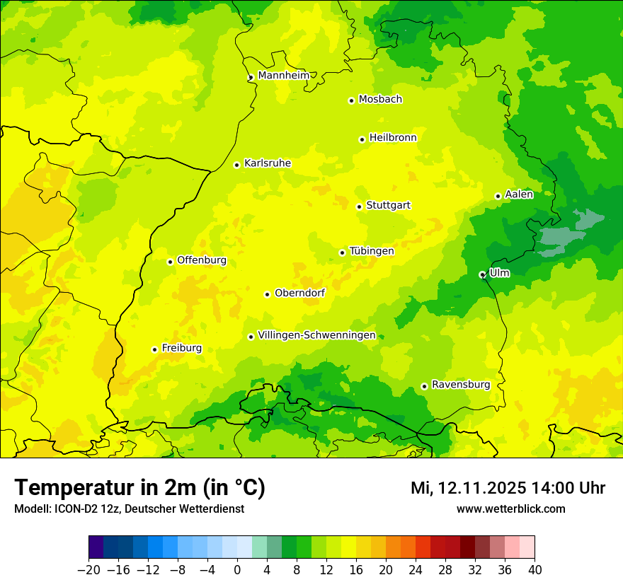 Modellkarten Temperatur