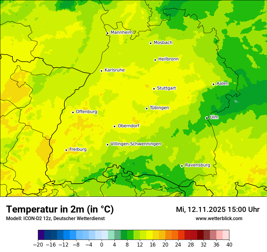 Modellkarten Temperatur