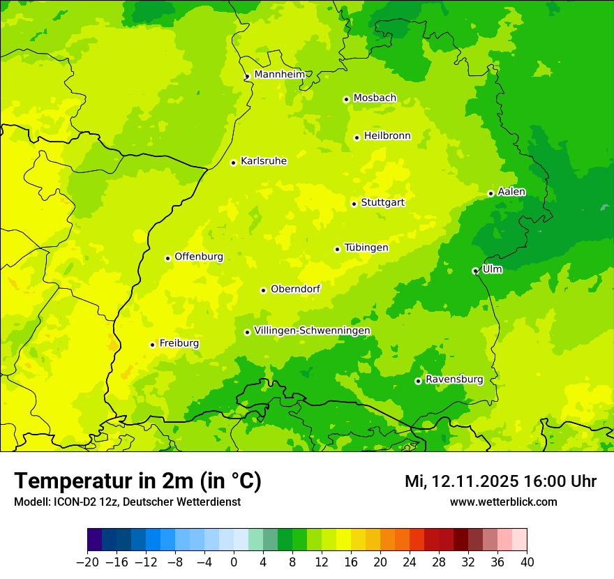 Modellkarten Temperatur