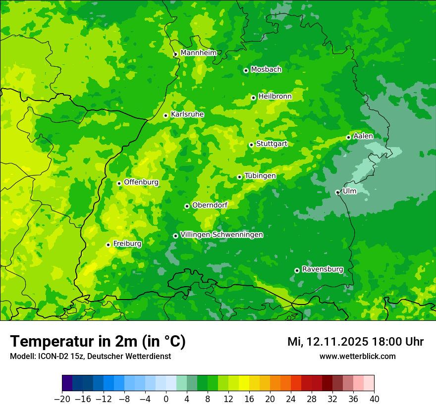 Modellkarten Temperatur