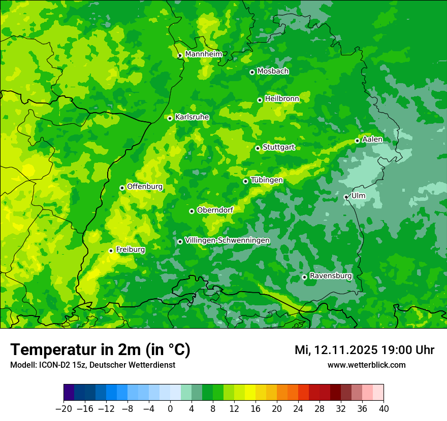 Modellkarten Temperatur
