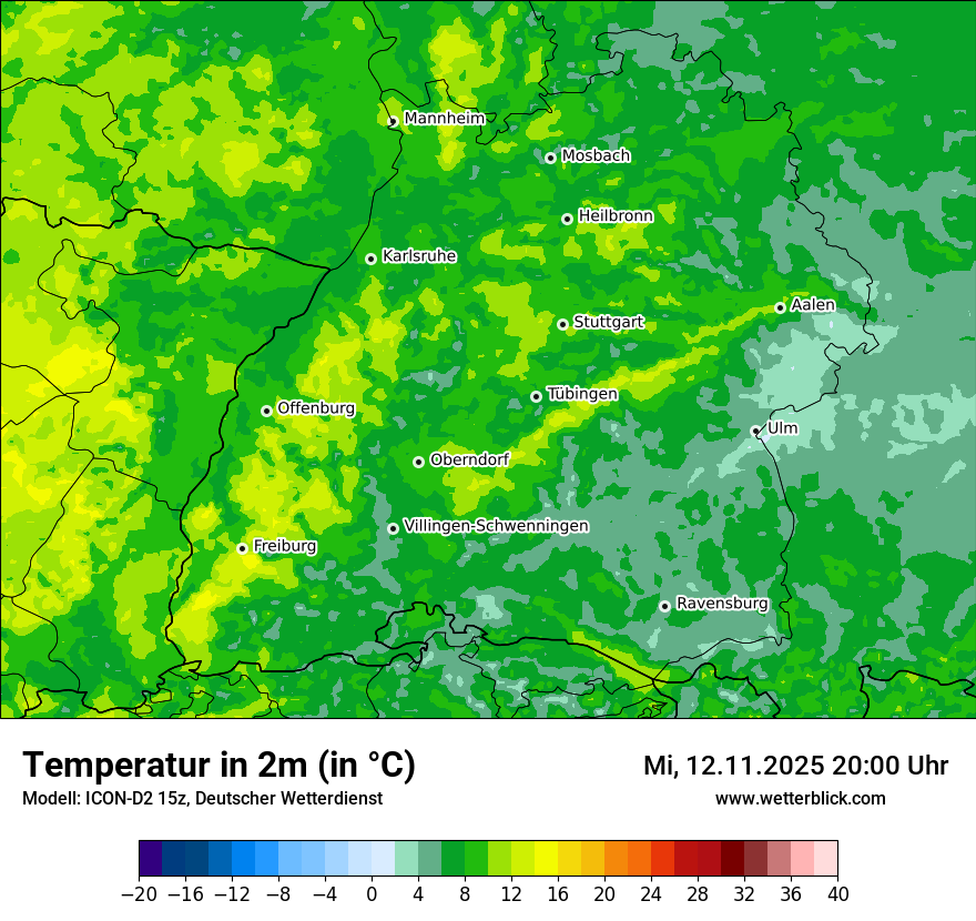 Modellkarten Temperatur