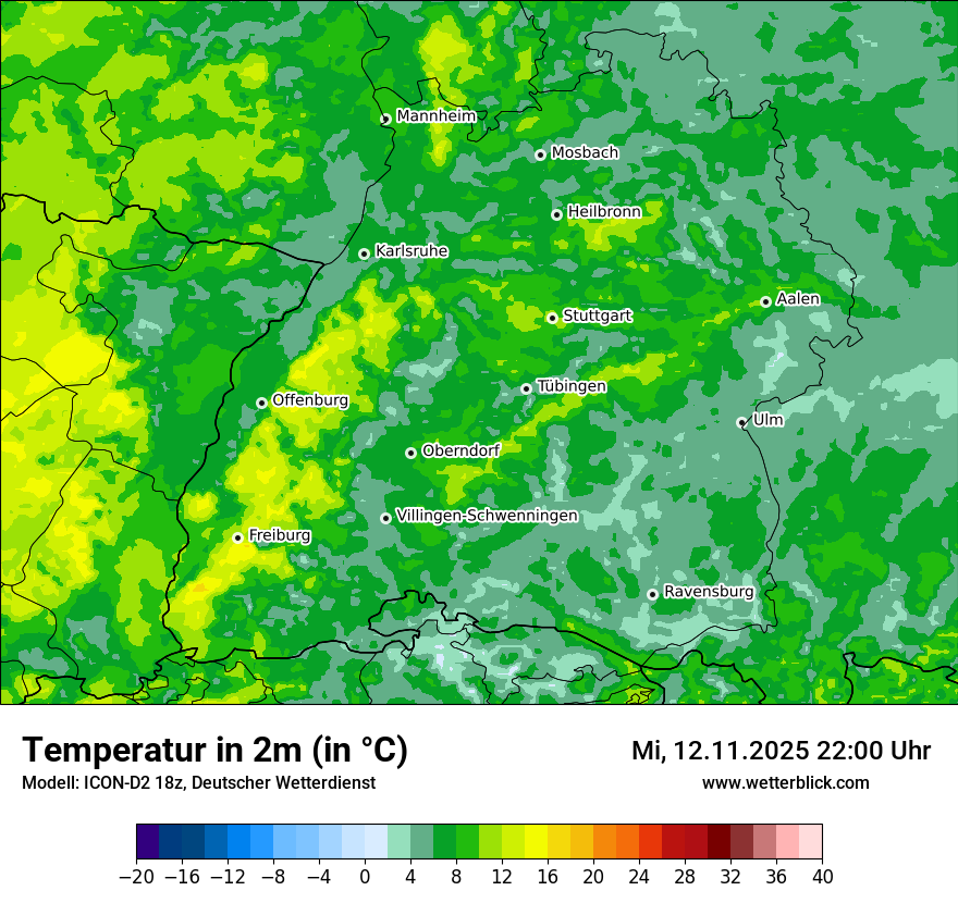 Modellkarten Temperatur