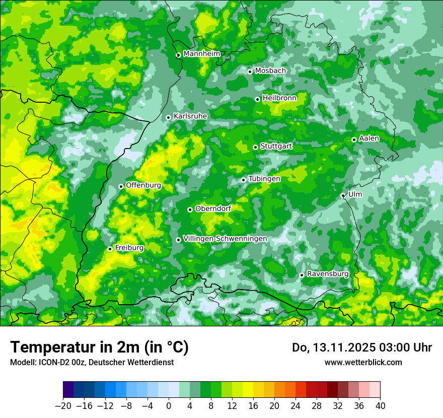 Modellkarten Temperatur