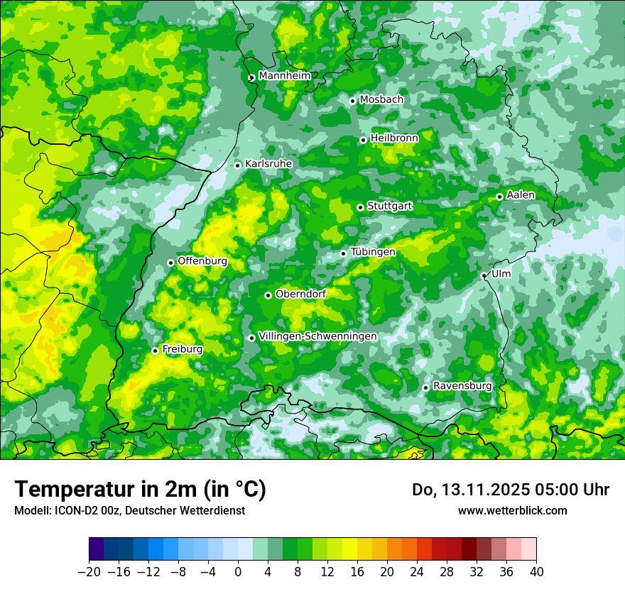 Modellkarten Temperatur
