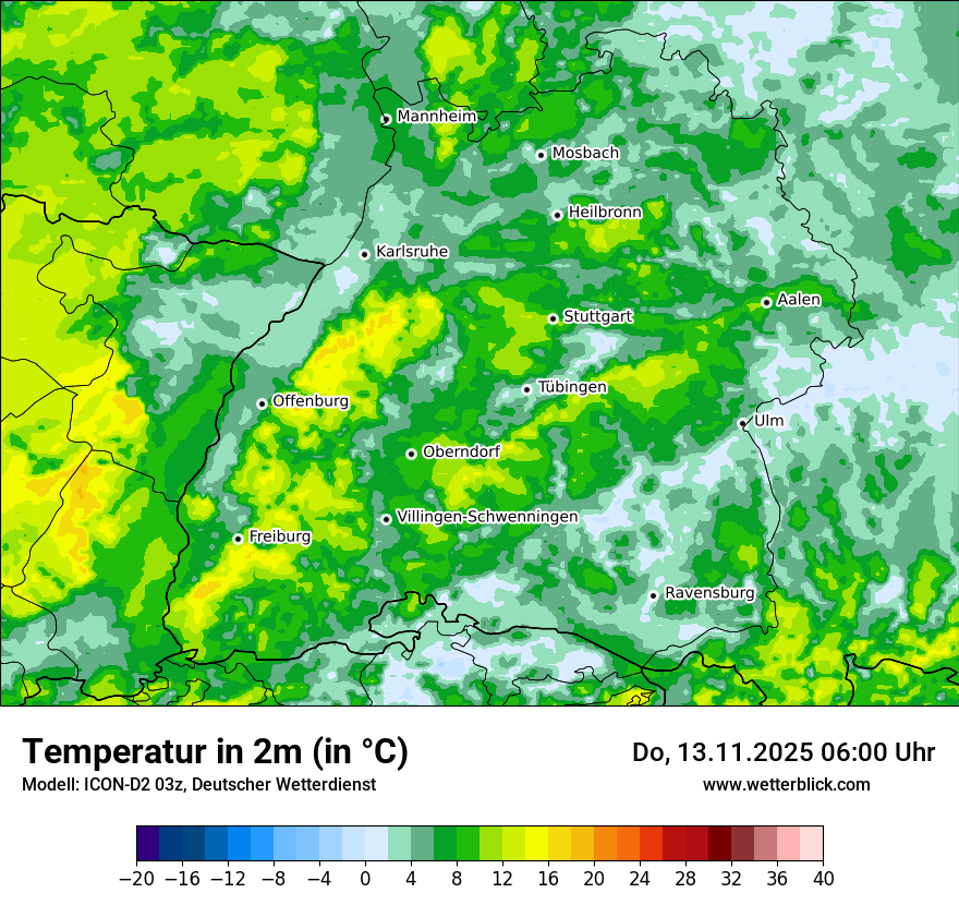 Modellkarten Temperatur