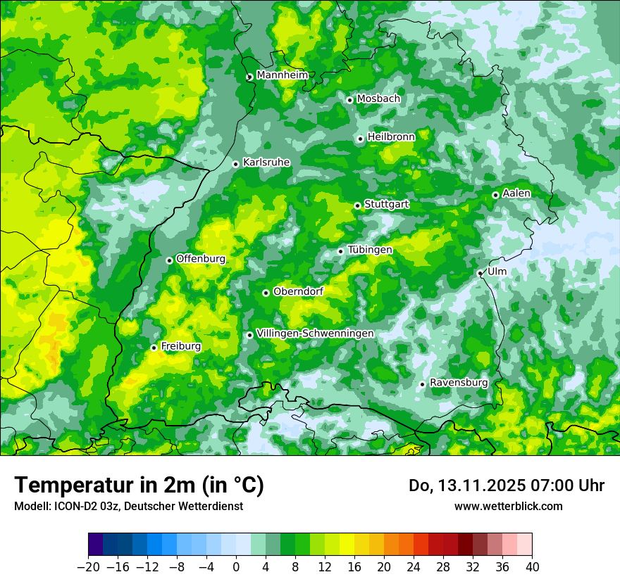 Modellkarten Temperatur