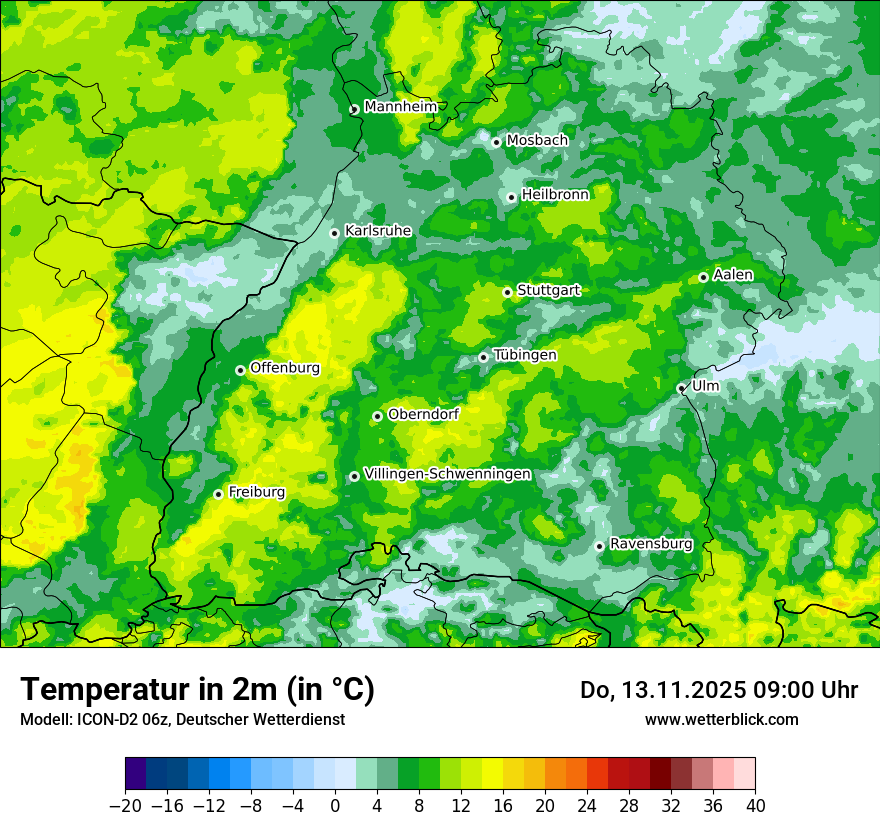 Modellkarten Temperatur