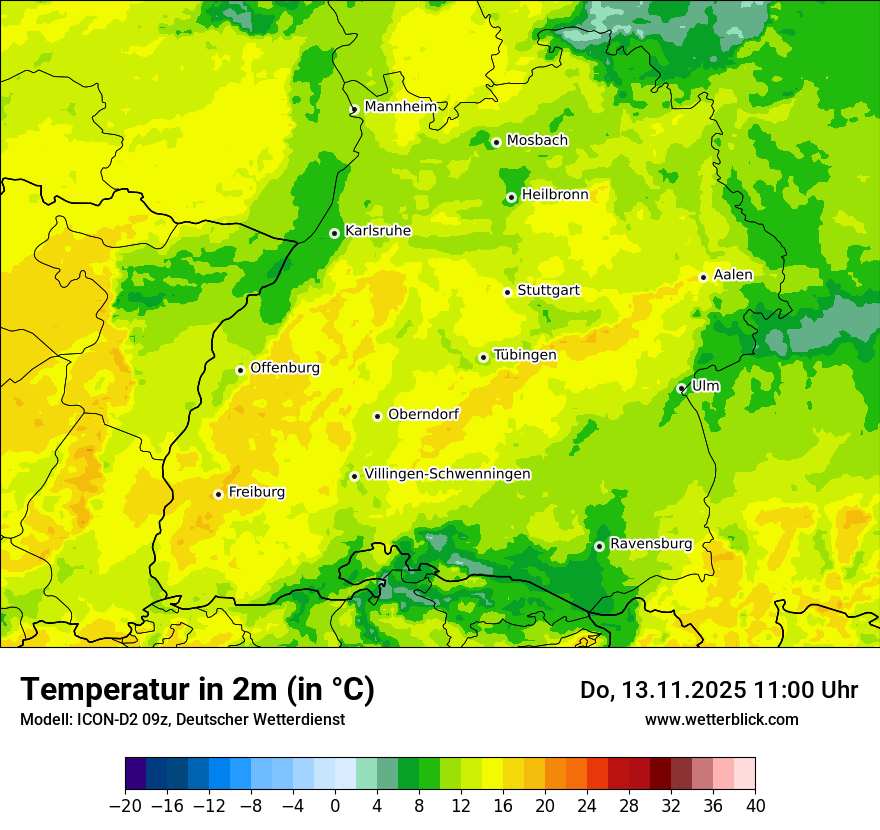 Modellkarten Temperatur