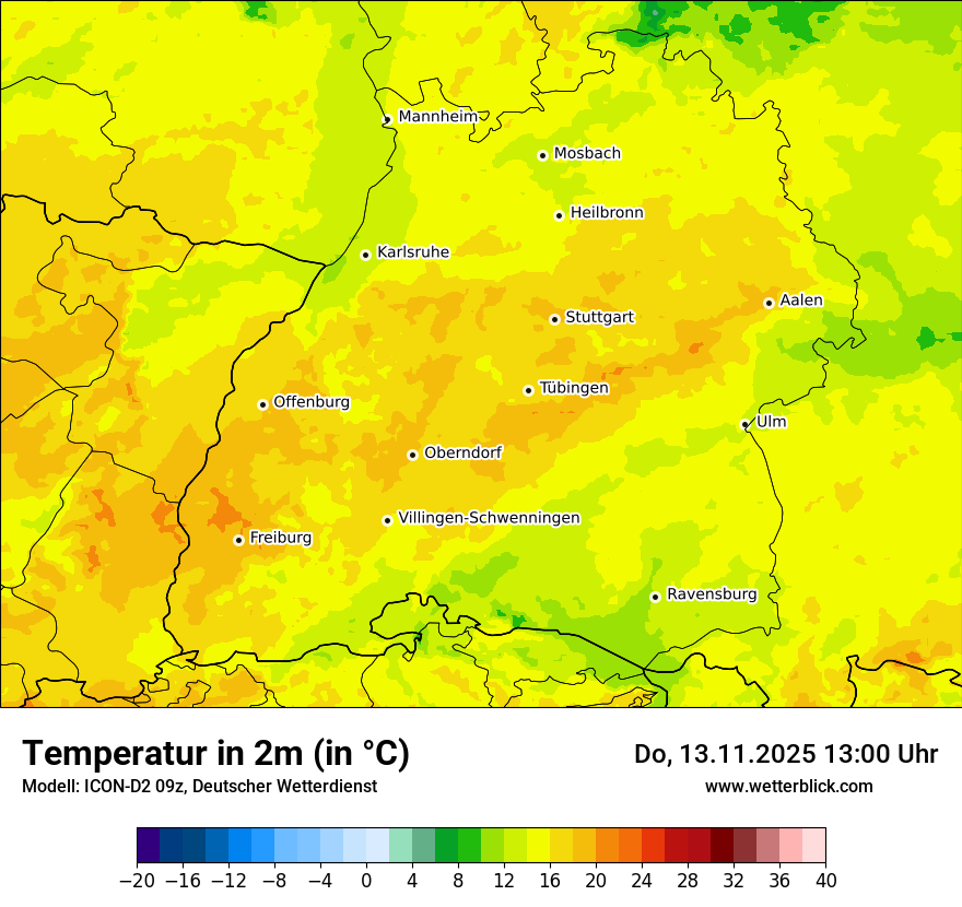 Modellkarten Temperatur