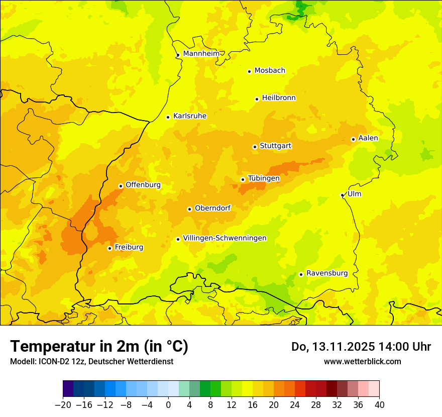 Modellkarten Temperatur