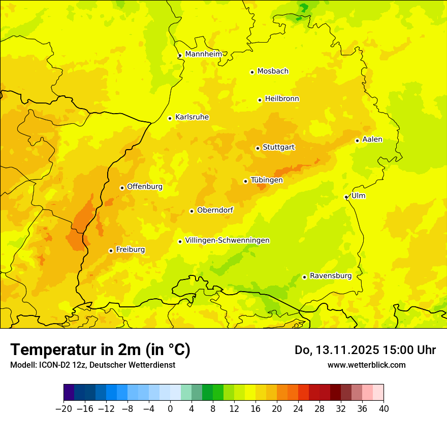 Modellkarten Temperatur