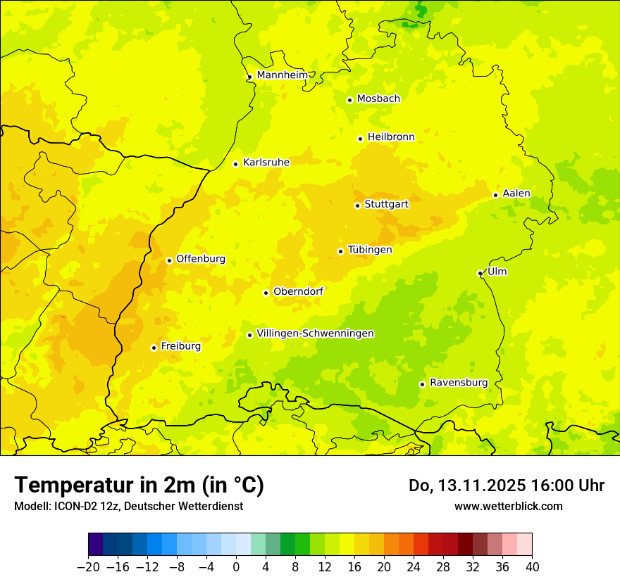 Modellkarten Temperatur