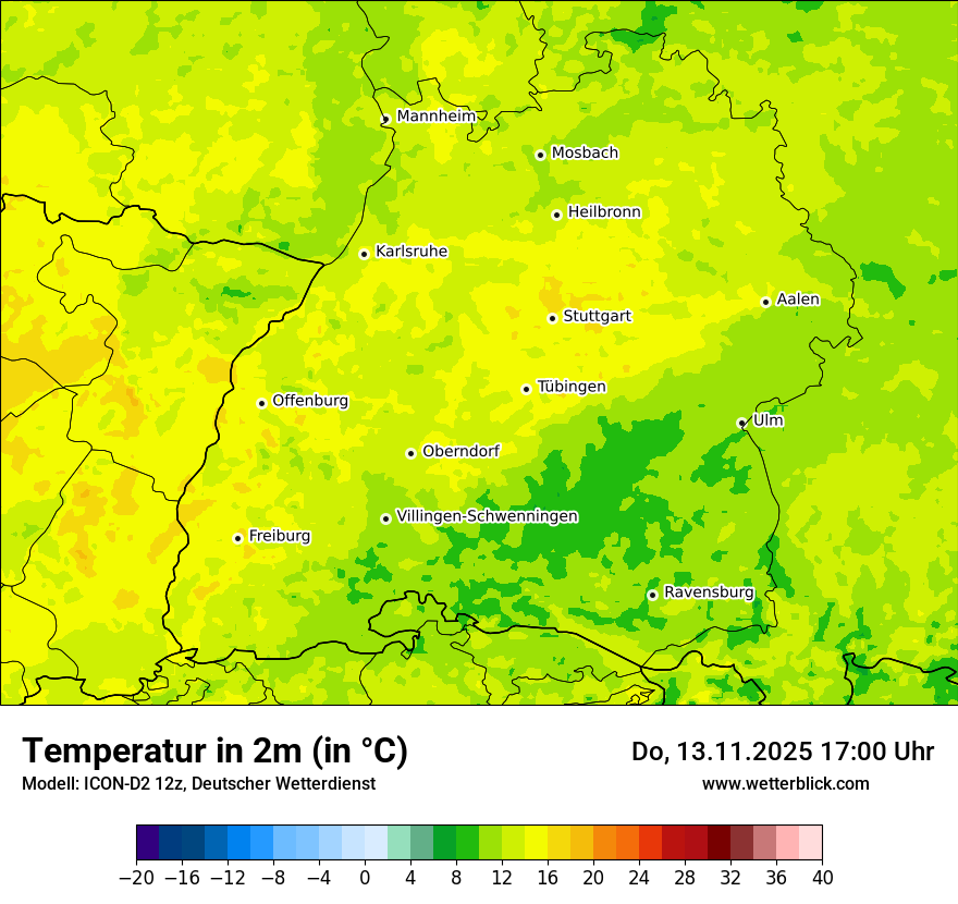 Modellkarten Temperatur