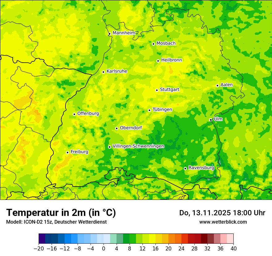 Modellkarten Temperatur