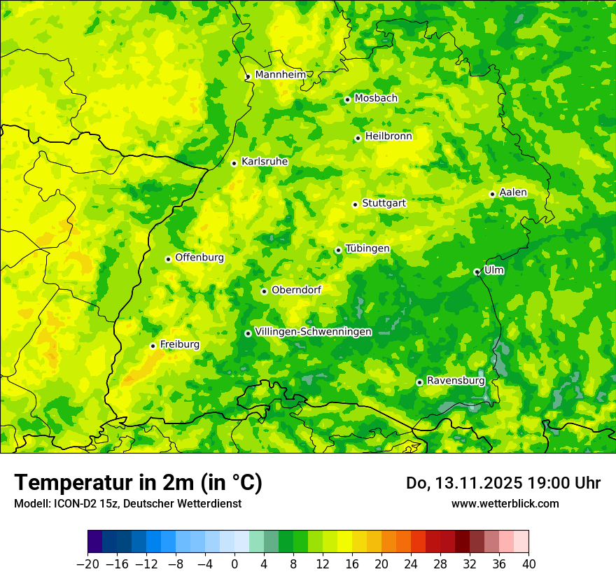 Modellkarten Temperatur
