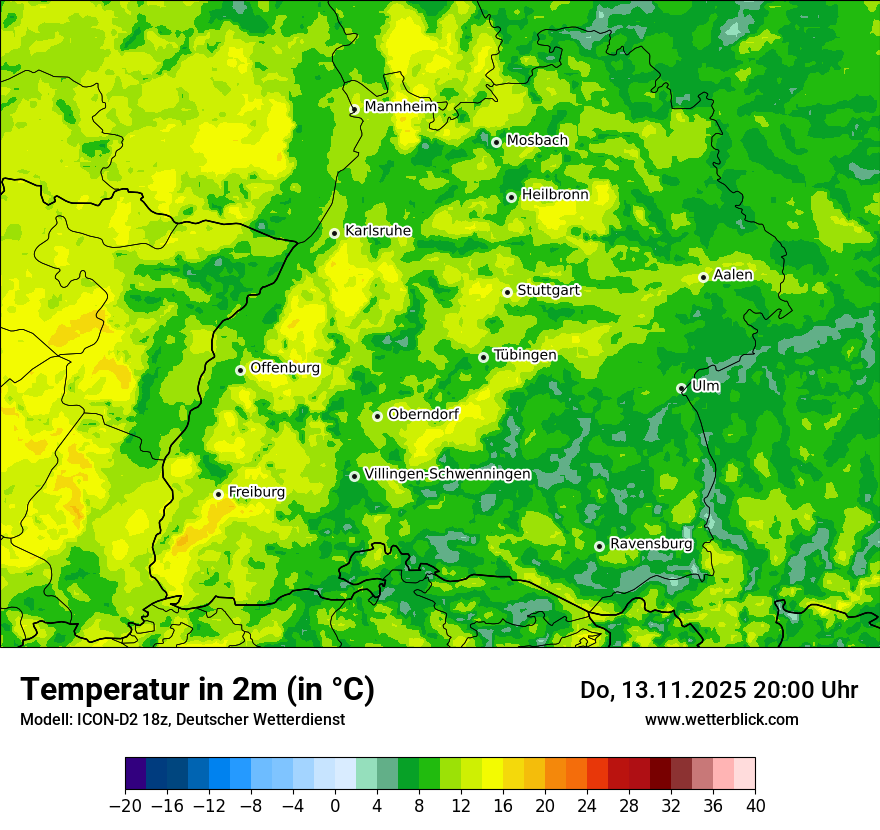 Modellkarten Temperatur