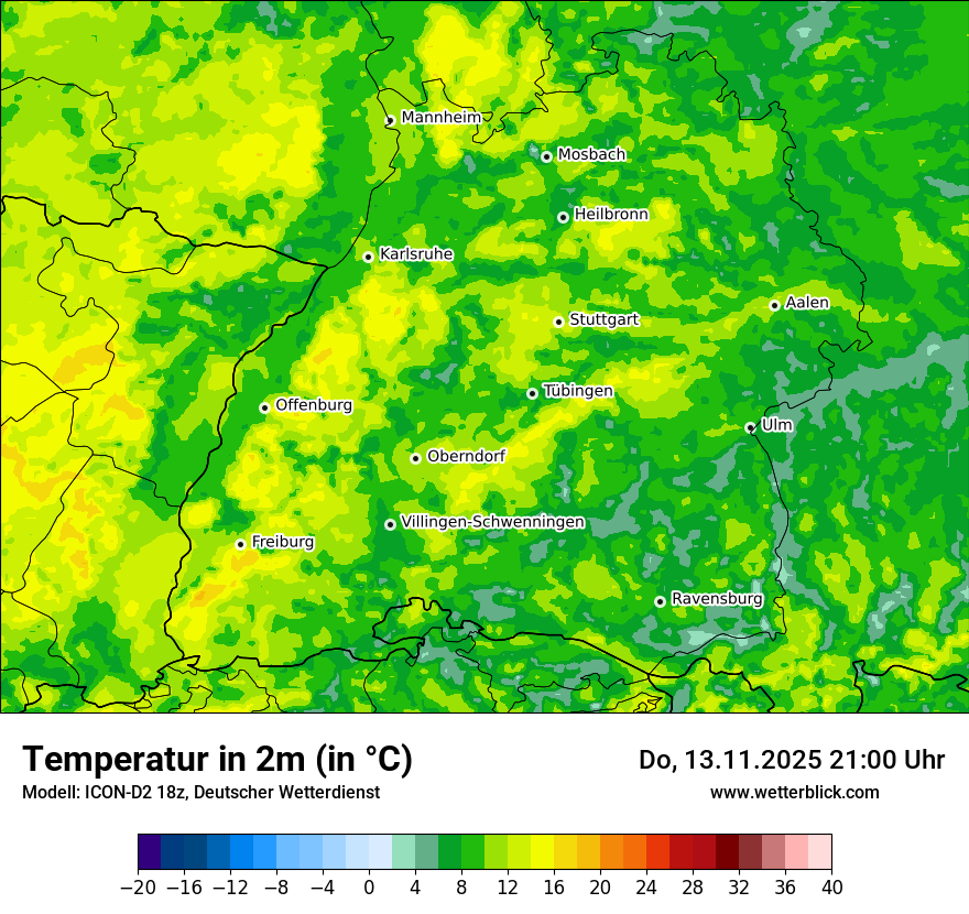 Modellkarten Temperatur