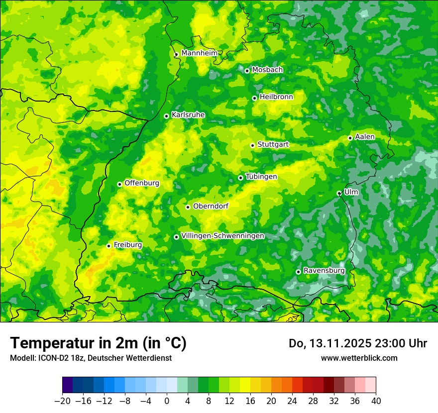 Modellkarten Temperatur