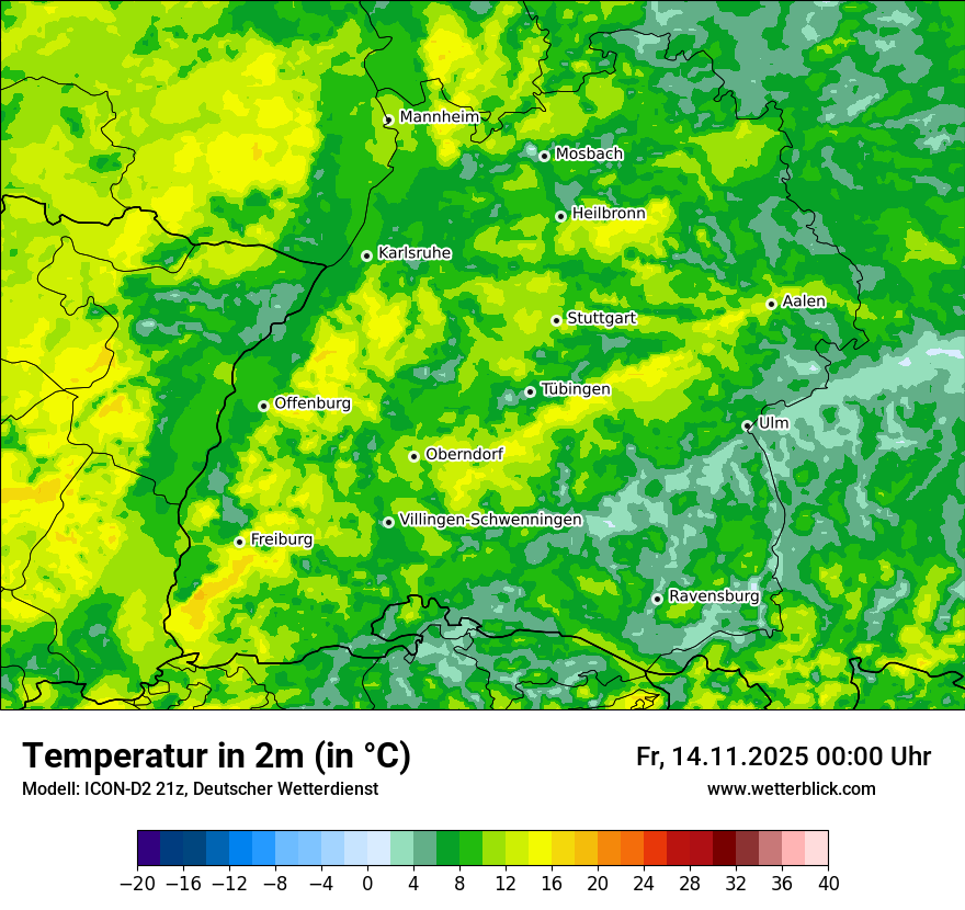Modellkarten Temperatur