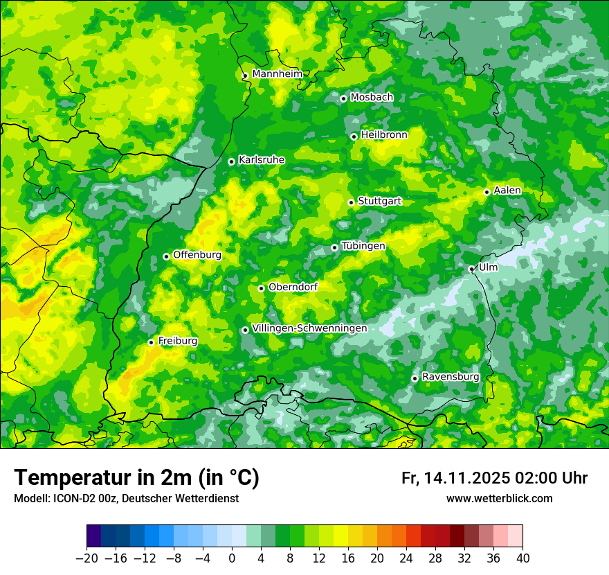 Modellkarten Temperatur