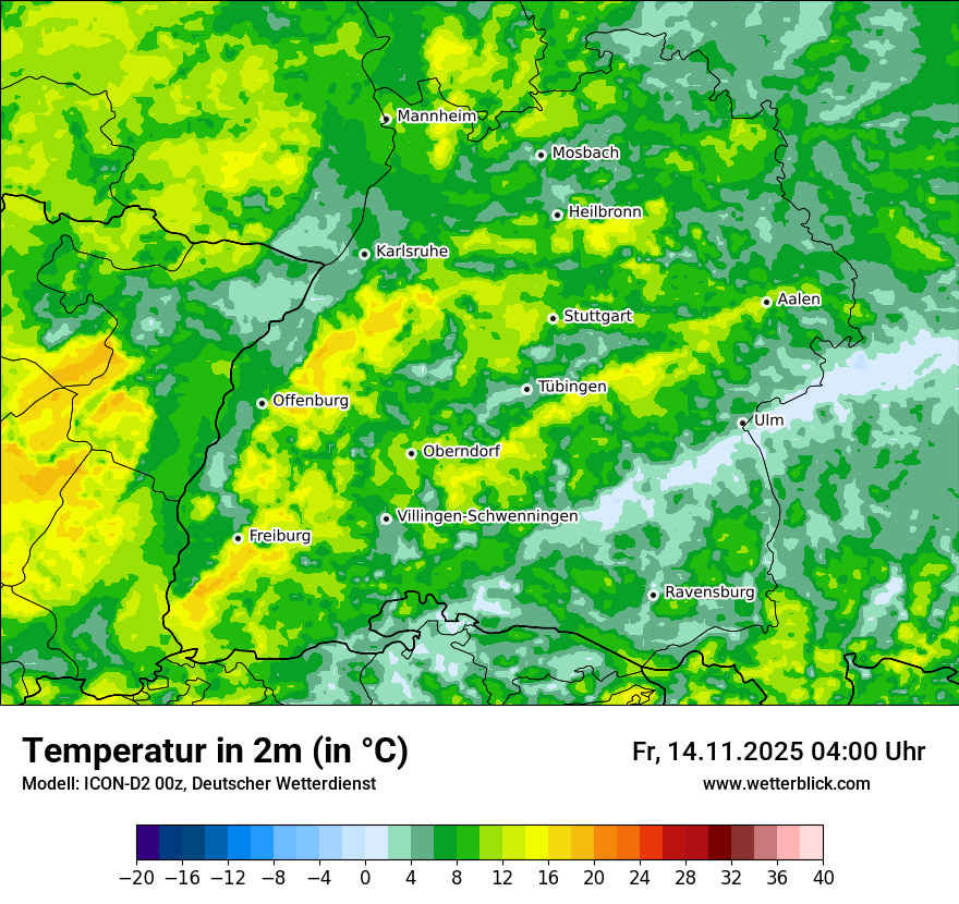 Modellkarten Temperatur